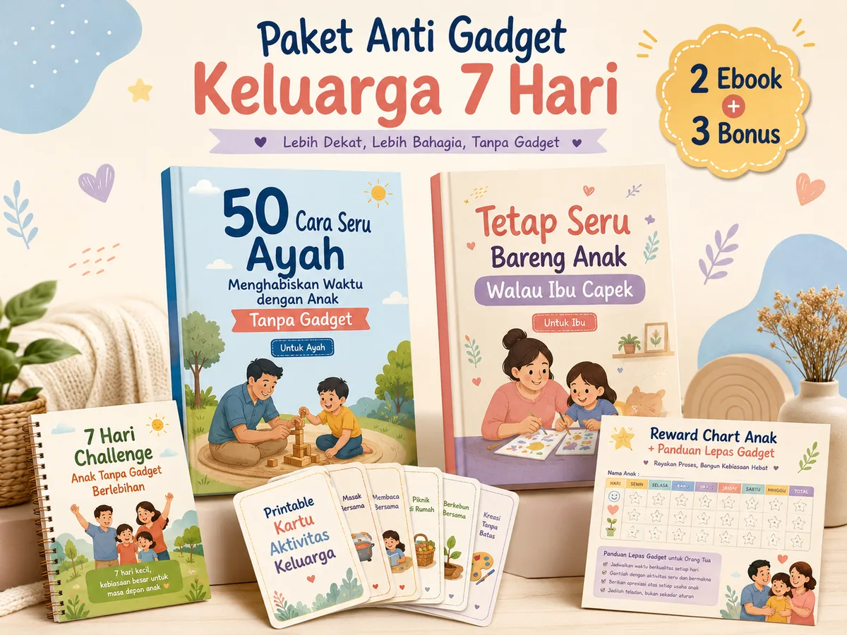 Isi Paket Anti Gadget: 2 ebook dan 3 bonus